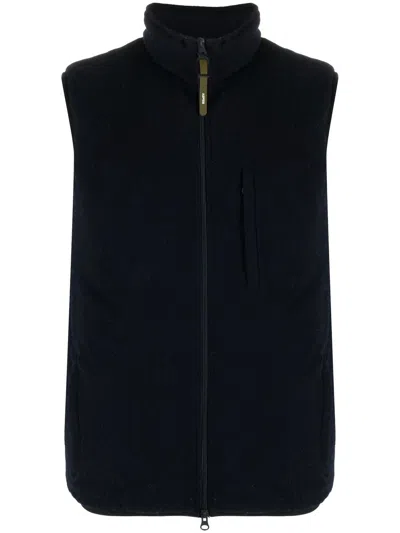 Aspesi Zip-up Sleeveless Cardigan In Blue