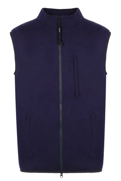 Aspesi Zip Up Sleeveless Vest In Blue