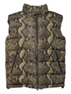 Aspesi Zip-up Snake-print Gilet In Multi