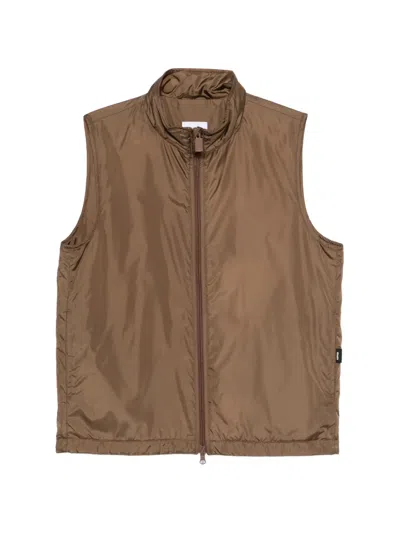Aspesi Zip-fastening Gilet In Brown