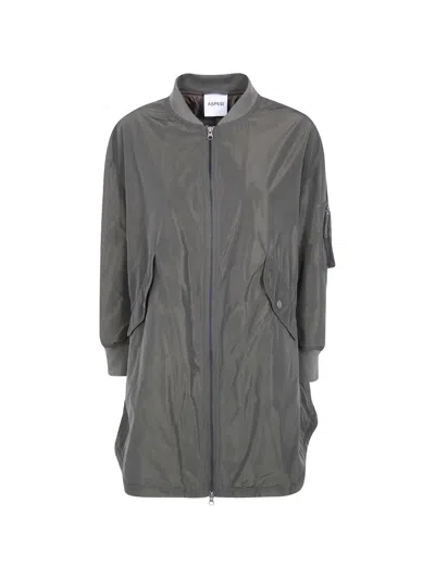 Aspesi Zipped Bomber Coat In Gray