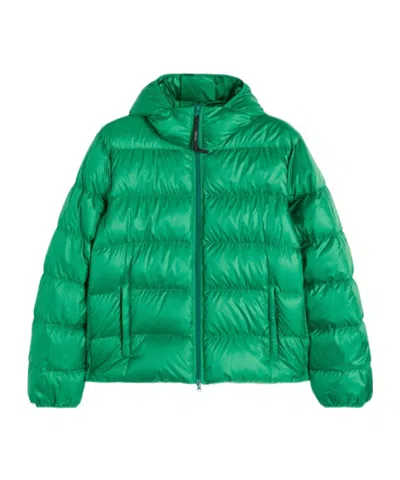 Aspesi Zippered Quilted Cotton Coat In Green