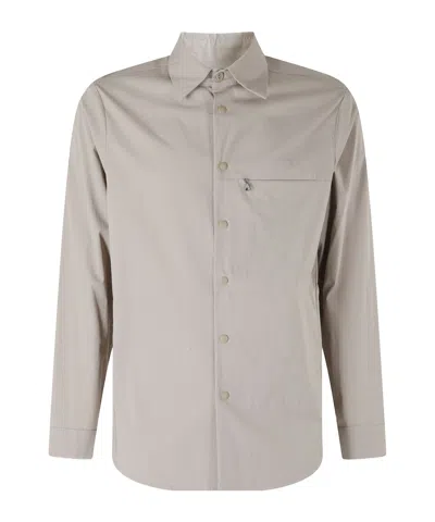 Aspesi Zip-pocket Long-sleeve Shirt In Gray