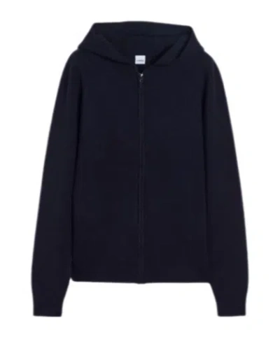 Aspesi Zip-up Knit Top In Blue