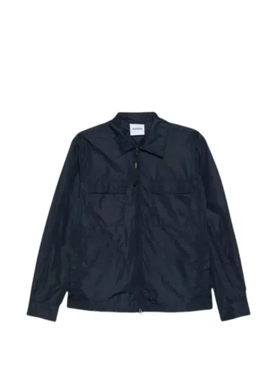 Aspesi Zip-up Lightweight Jacket In Blue