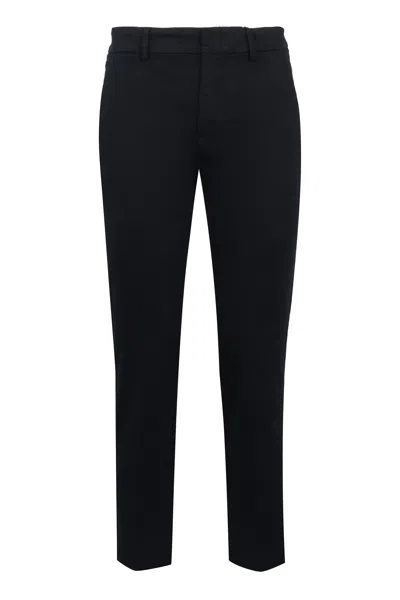 Aspesi -inspired Cotton Trousers With Side Pockets In Blue