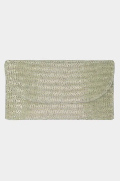 Aspiga Beaded Clutch Bag In Neutral