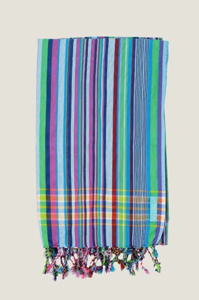 Aspiga Cotton Handmade Kenyan Kikoy Blanket | Turquoise | One Size Size In Brown