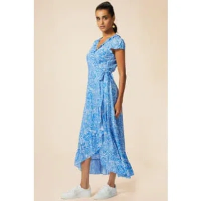 Aspiga Demi Wrap Dress Blue/white
