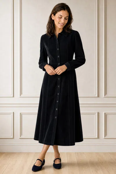 Aspiga , Ethical Ladies A-line Cord Dress, Navy, Office Wear