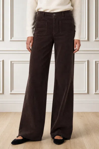 Aspiga , Ethical Ladies Stretch Corduroy Trouser, Chocolate, Trending Autumn In Brown