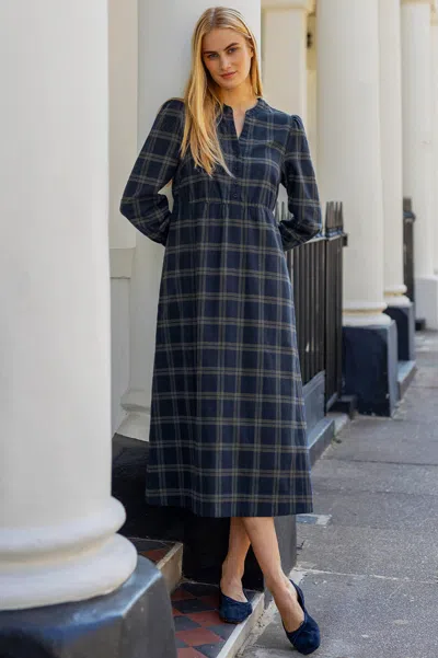 Aspiga Harper Check Dress In Navy/grey