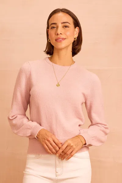 Aspiga Ladies Alpaca Blend Puff Sleeve Wool Mix Jumper Dusty Pink | Xl/16 - (uk 16/us 12/eu 44)