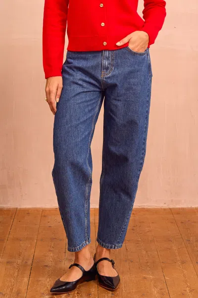 Aspiga Ladies Barrel Organic Cotton Jean Mid Wash | M/12 - (uk 12/us 8/eu 40) In Blue