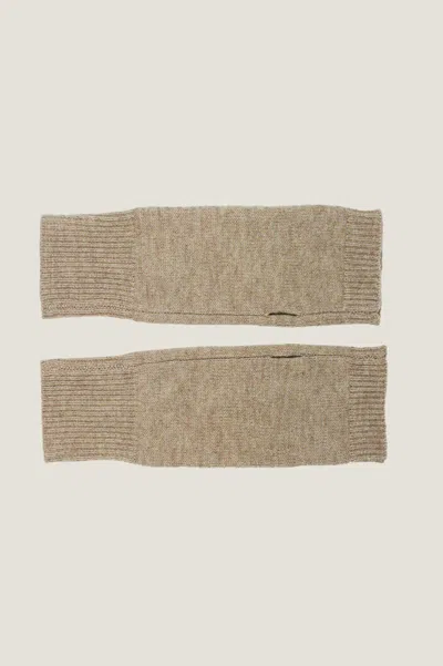 Aspiga Ladies Ethical Merino Wool Fingerless Gloves Taupe Cream Winter Gifting | One Size Size In Orange