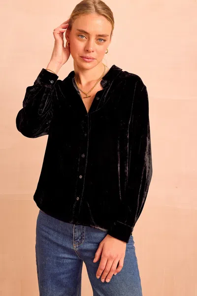 Aspiga Ladies Ethical Velvet Shirt Black Winter