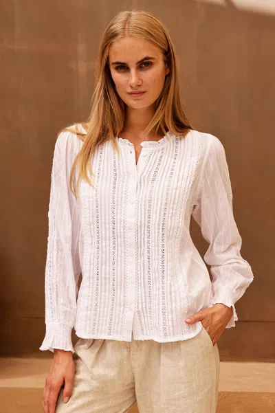 Aspiga Ladies Ethical Vienna Long Sleeve Cotton Blouse White | Xxl/18 - (uk 18/us 14/eu 46)