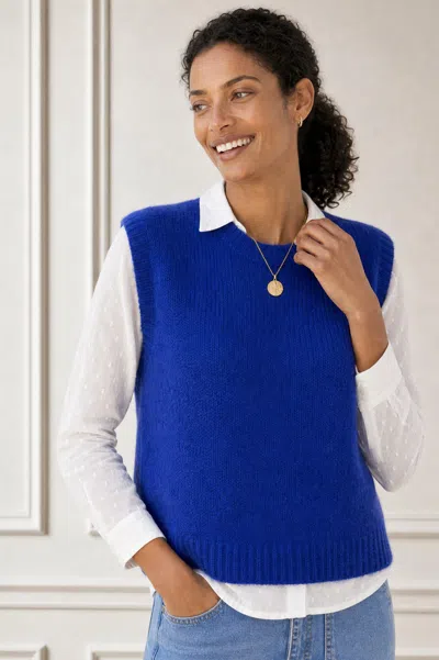 Aspiga Ladies Sustainable Alpaca Blend Knitted Short Tank Cobalt In Blue
