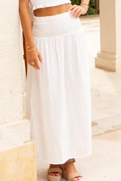 Aspiga Ladies Sustainable Brady Cheesecloth Skirt Cotton Summer White Co Ord | Xl/16 - (uk 16/us 12/eu 44)