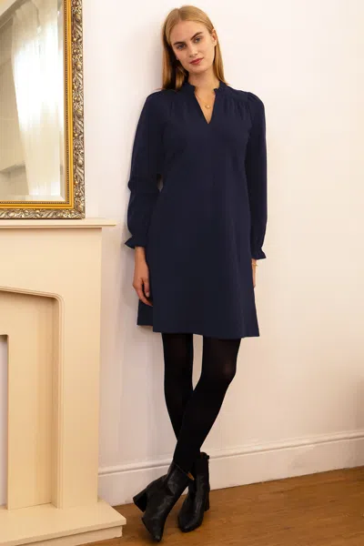 Ladies Sustainable Bridie Ecovero Mini Dress Navy In Blue from Aspiga