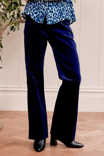 Aspiga Ladies Sustainable Juliette Stretch Corduroy Cotton Trousers Blue Co-ord Autumn Winter Graduation Co