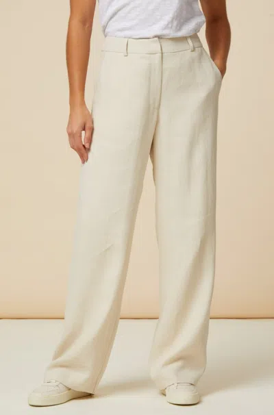 Aspiga Ladies Sustainable Linen Blend Trousers Oatmeal Cream Summer Wedding Guest Co Ord | M/12 - (uk 12/us In Neutral
