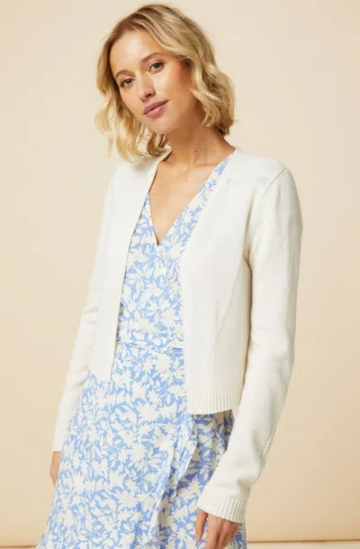 Aspiga Ladies Sustainable Merino Wool Edge To Edge Layering Cardigan White | Xl/16 - (uk 16/us 12/eu 44)