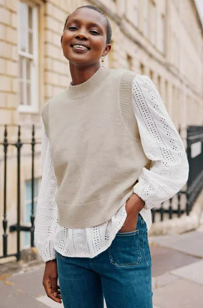 Aspiga Ladies Sustainable Merino Wool Knitted Short Oat Cream Tank | Xl/16 - (uk 16/us 12/eu 44) In Neutral