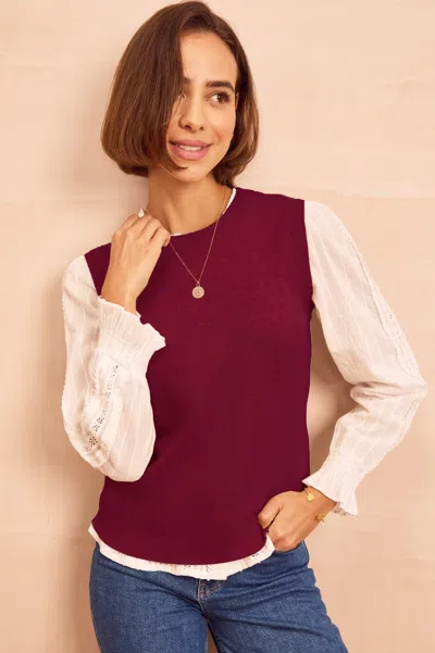 Aspiga Ladies Sustainable Merino Wool Short Knitted Wine Red Tank | S/10 - (uk 10/us 6/eu 38) In Burgundy