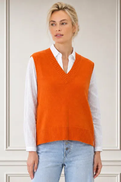 Aspiga Ladies Sustainable Merino Wool V Neck Tank Orange