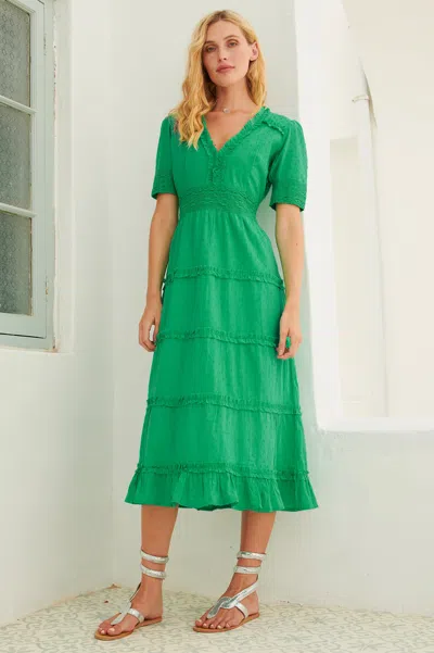 Aspiga Ladies Sustainable Organic Cotton Viola Dress | Plain Green Xs-xl | Xl/16 - (uk 16/us 12/eu 44)