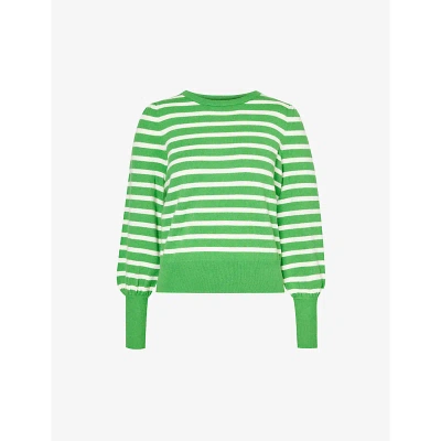 Aspiga Lourdes Striped Wool Jumper In Green/cream