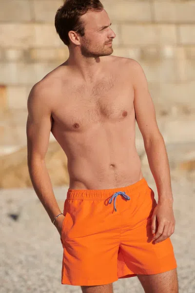 Aspiga Men's Sustainable Recycled Polyester Swim Short Plain Orange Summer Beach Holiday S-xxl | Xl - (uk 1 In Yellow