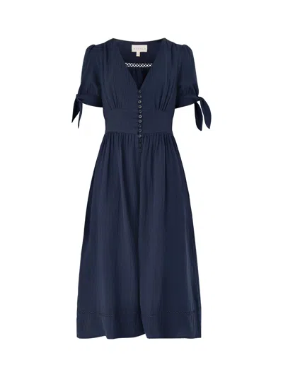 Aspiga Olga Cheesecloth Dress In Blue