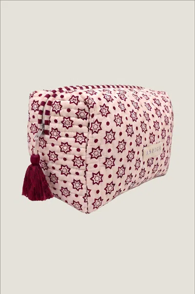 Aspiga Rhs Ethical Organic Cotton Large Wash Bag Travel In Red
