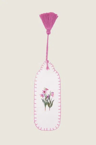 Aspiga Rhs Sustainable Organic Cotton Printed Bookmark Gift Flower Cream Pink