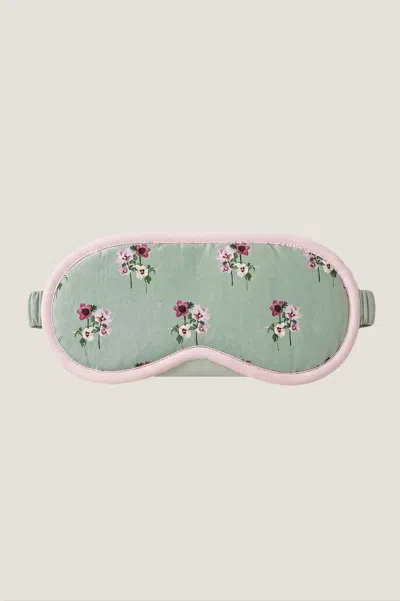 Aspiga Rhs Sustainable Organic Cotton Printed Eyemask Sage Wellness In Green