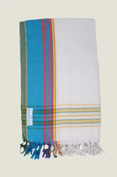 Aspiga Sustainable Handmade Kenyan Kikoy Towel Cotton Turquoise Blue White Summer Holiday Gifting | One Siz In Pink