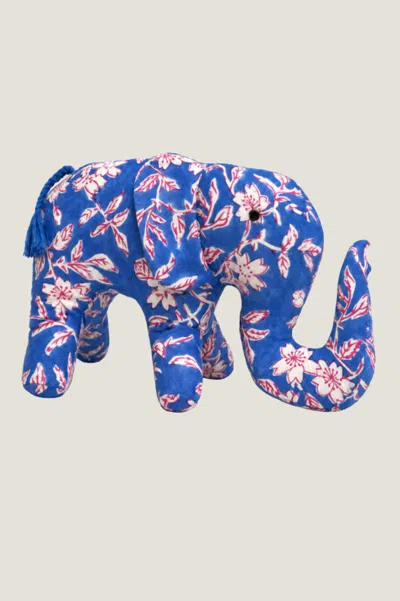 Aspiga Sustainable Kenyan Block Printed Elephant In Blue