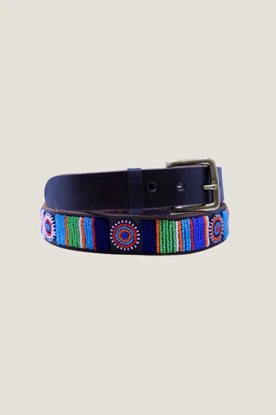 Aspiga Sustainable Unisex Circle And Stripe Belt Multicoloured In Blue
