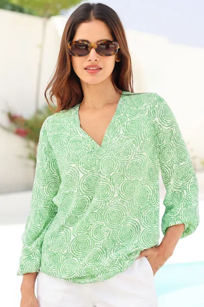 Aspiga Sustainable Womens Clea Crinkle Green Blouse Summer 100% Viscose