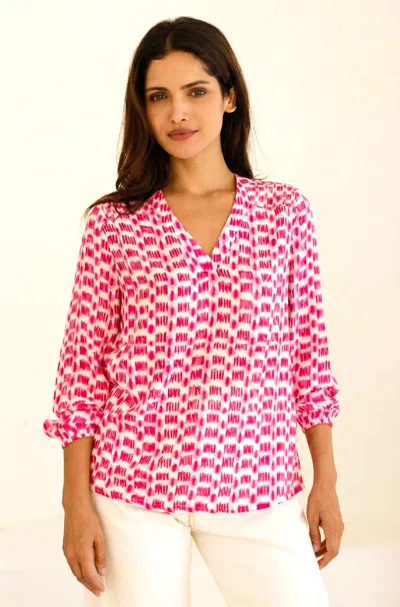 Aspiga Sustainable Womens Clea Crinkle Pink Blouse Summer 100% Viscose | Xl/16 - (uk 16/us 12/eu 44)