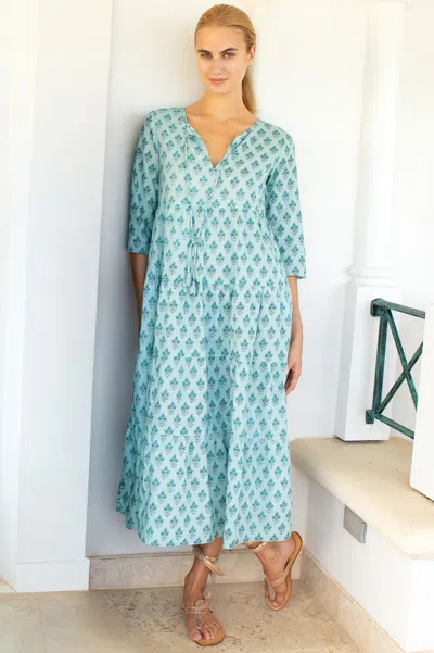 Aspiga Sustainable Womens Emma Dress Summer Holiday 100% Organic Cotton In Blue