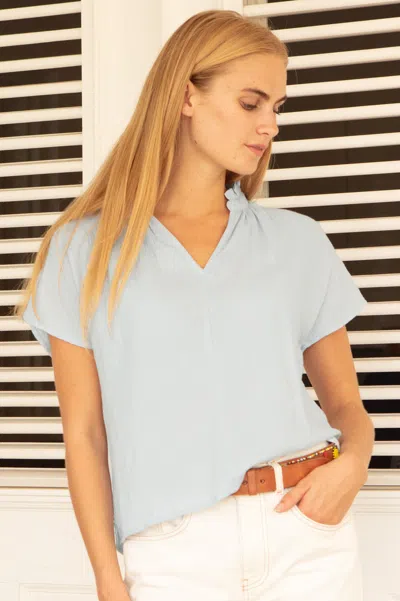 Aspiga Sustainable Womens Relaxed Cheesecloth T- Shirt Summer Holiday 100% Organic Cotton In Blue