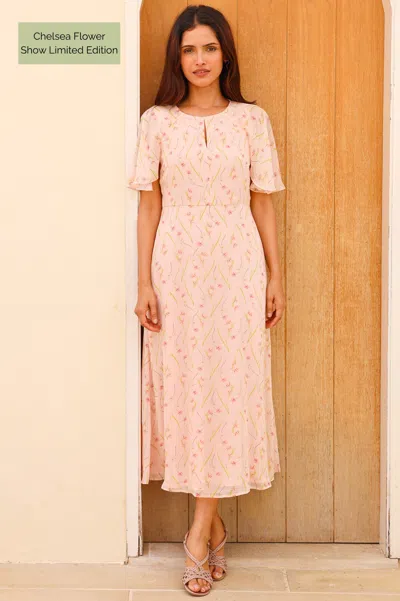 Aspiga Sustainable Womens Rhs Cape Sleeved Pink Dress Summer Holiday