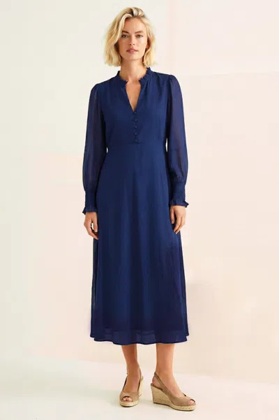 Aspiga Sustainable Womens Rhs V Neck Chiffon Navy Dress Summer Holiday In Blue