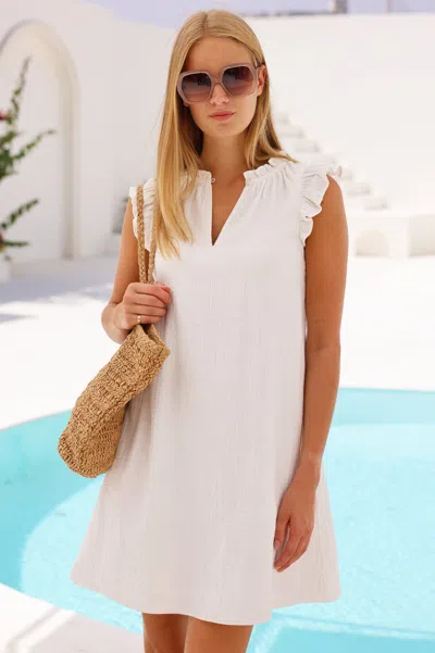 Aspiga Sustainable Womens Swing Cheesecloth Dress Summer Holiday 100% Organic Cotton White