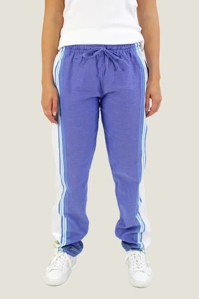 Aspiga Unisex Sustainable Cotton Kenyan Kikoy Trousers Blue White Stripe Summer Holiday Gifting | S/10 - (u In Multi