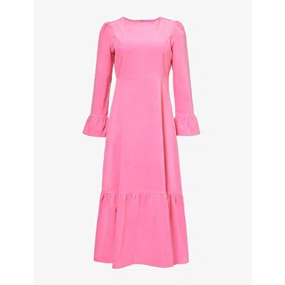 Aspiga Womens Rose Victoria Flared-cuff Stretch-cotton Midi Dress