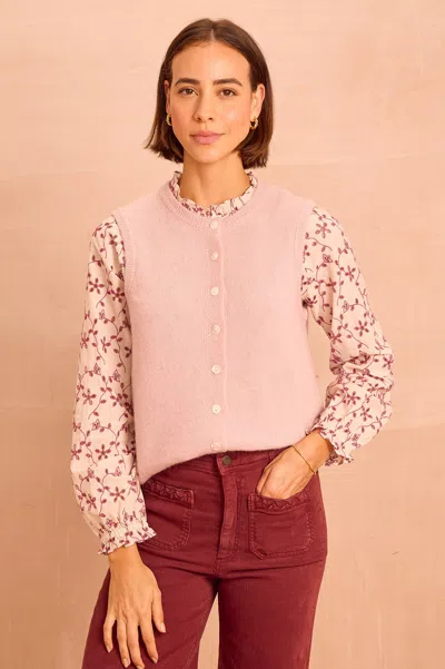 Aspiga Womens Alpaca Blend Wool Gilet Dusty Pink | M/12 - (uk 12/us 8/eu 40)